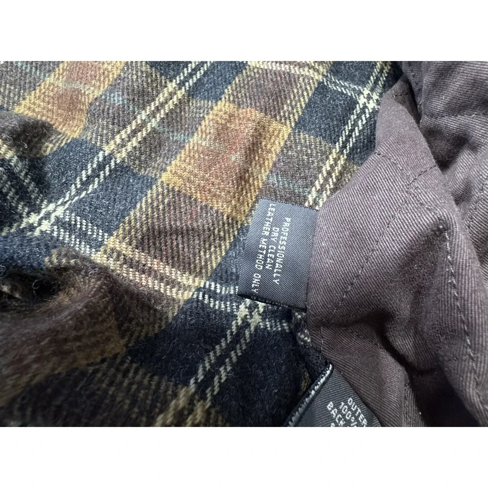 VTG 80s RARE St Johns Bay Brown Leather Jacket XL Flannel‎ Blanket Lined RN93677